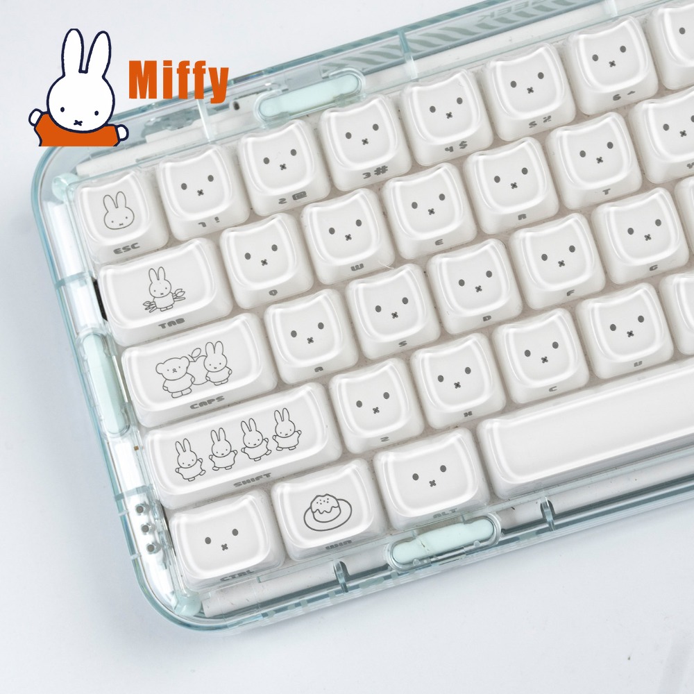 Gaming Keyboard Nearby - Kawaii Miffy Keycaps Penutup Kunci Kelinci