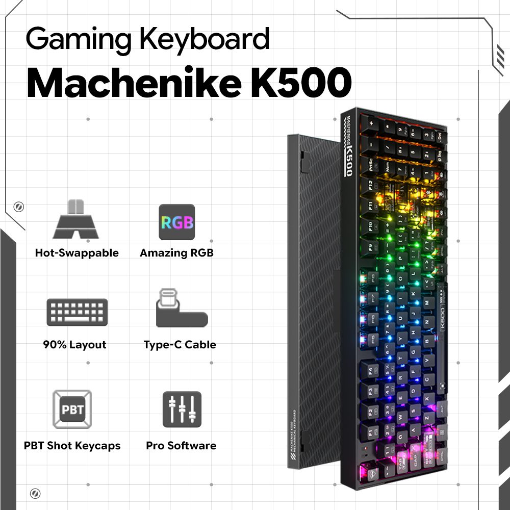 Machenike K500-B94 V2 Keyboard - Gaming Keyboard Hot Swappable ulasan dan harga
