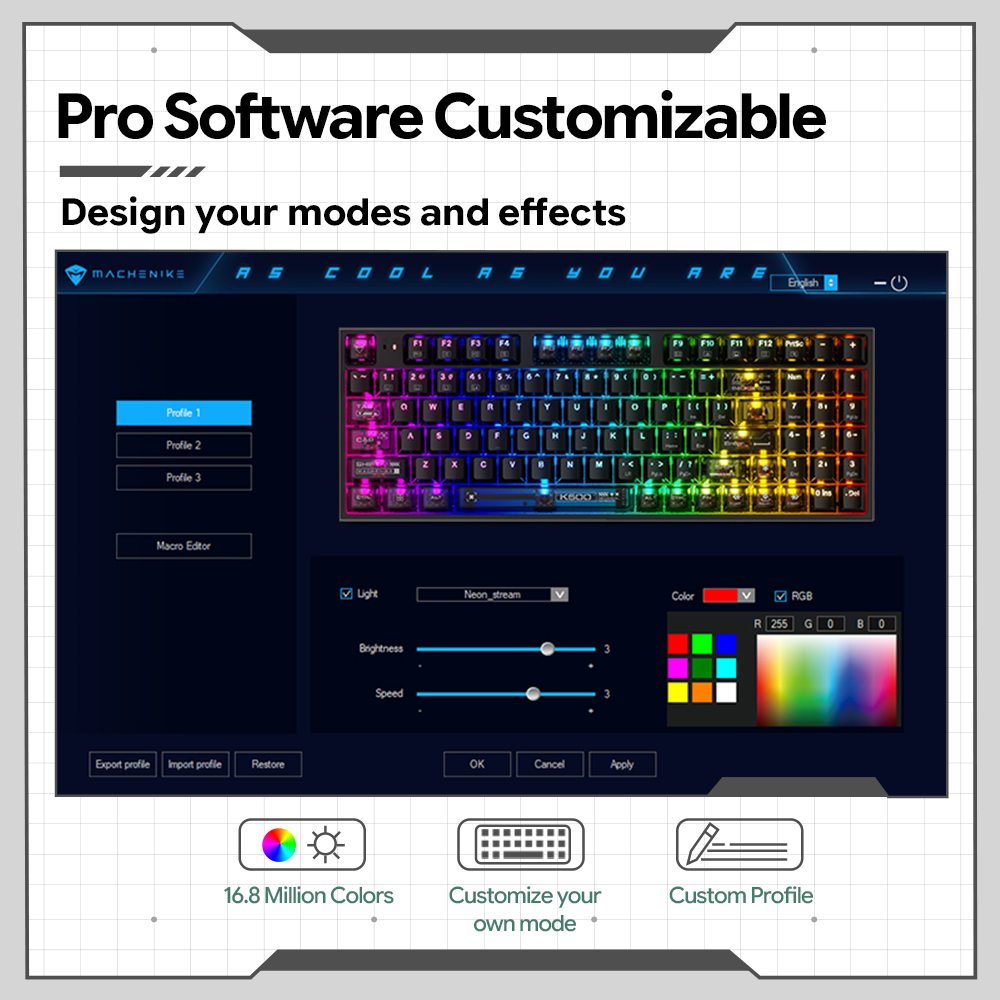 Machenike K500-B94 V2 Keyboard - Gaming Keyboard Hot Swappable ulasan dan harga